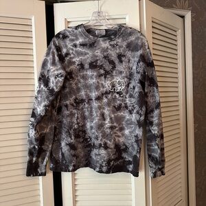 Ivory Ella Black and Gray Tie-Dye Long Sleeve Tee